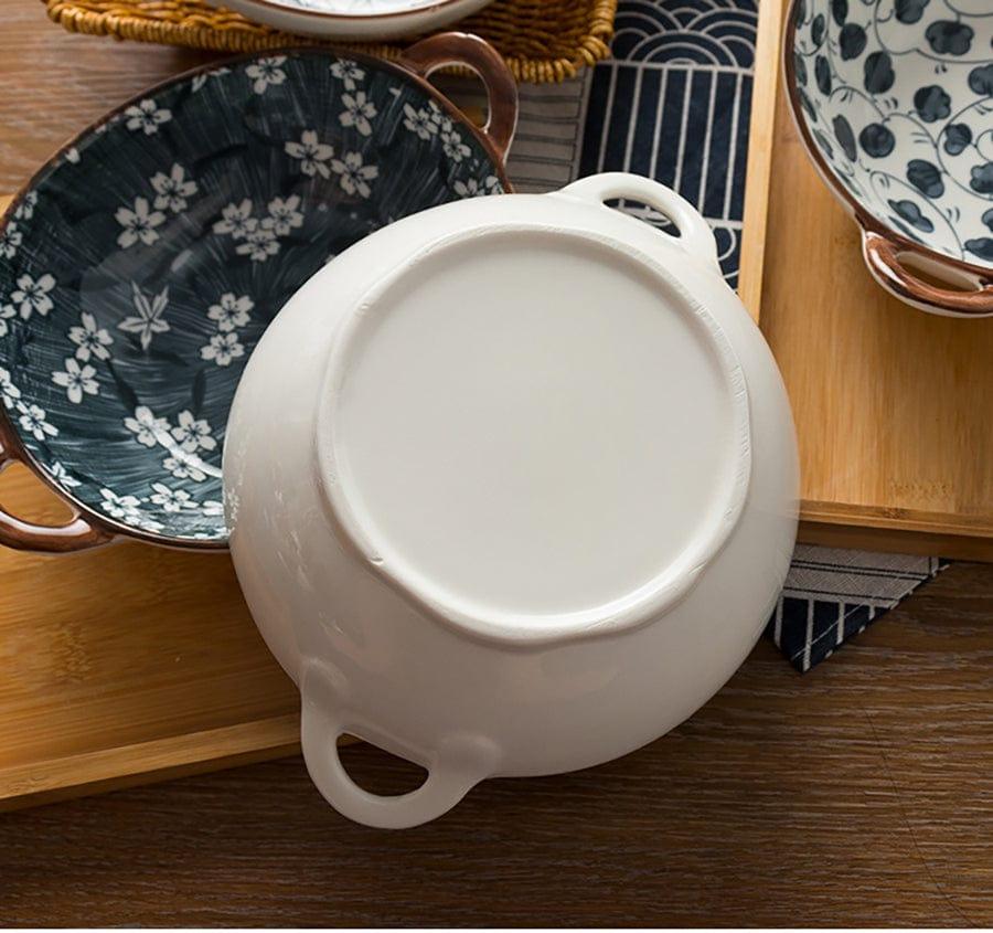Shop 0 780ml Japanese Soup Bowl With Handle Ceramic Salad Bowl Kitchen Tableware Pasta Dish Bowl Microwave Oven Bakware Pan Mademoiselle Home Decor