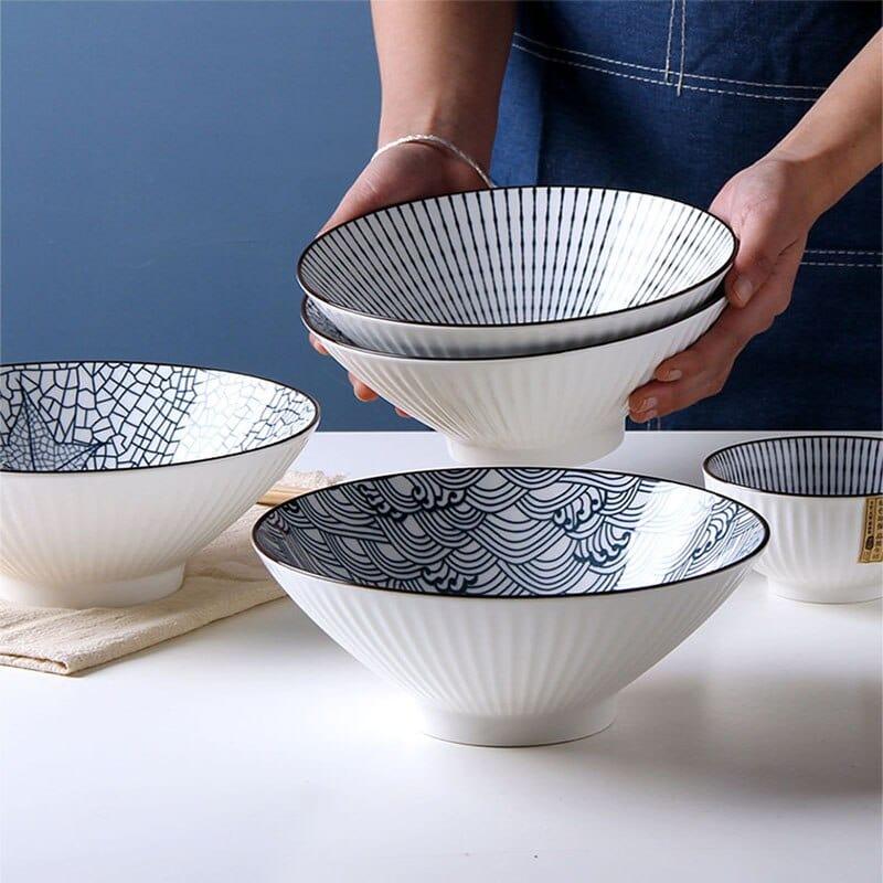 Shop 0 4 Japanese Noodle Bowl Creative Internet Celebrity Tableware Ceramic  Large Bamboo Hat 2022 New Home Mademoiselle Home Decor