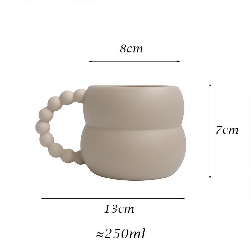 Shop 0 Beige / 250ml Creative Ceramic Mug Cute Coffee Cup Nordic Home Decor Handmade Art Milk Tea Cup Home Drinkware Personalized Couple Gifts Mademoiselle Home Decor