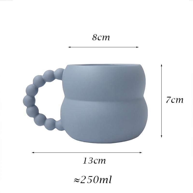 Shop 0 Blue / 250ml Creative Ceramic Mug Cute Coffee Cup Nordic Home Decor Handmade Art Milk Tea Cup Home Drinkware Personalized Couple Gifts Mademoiselle Home Decor