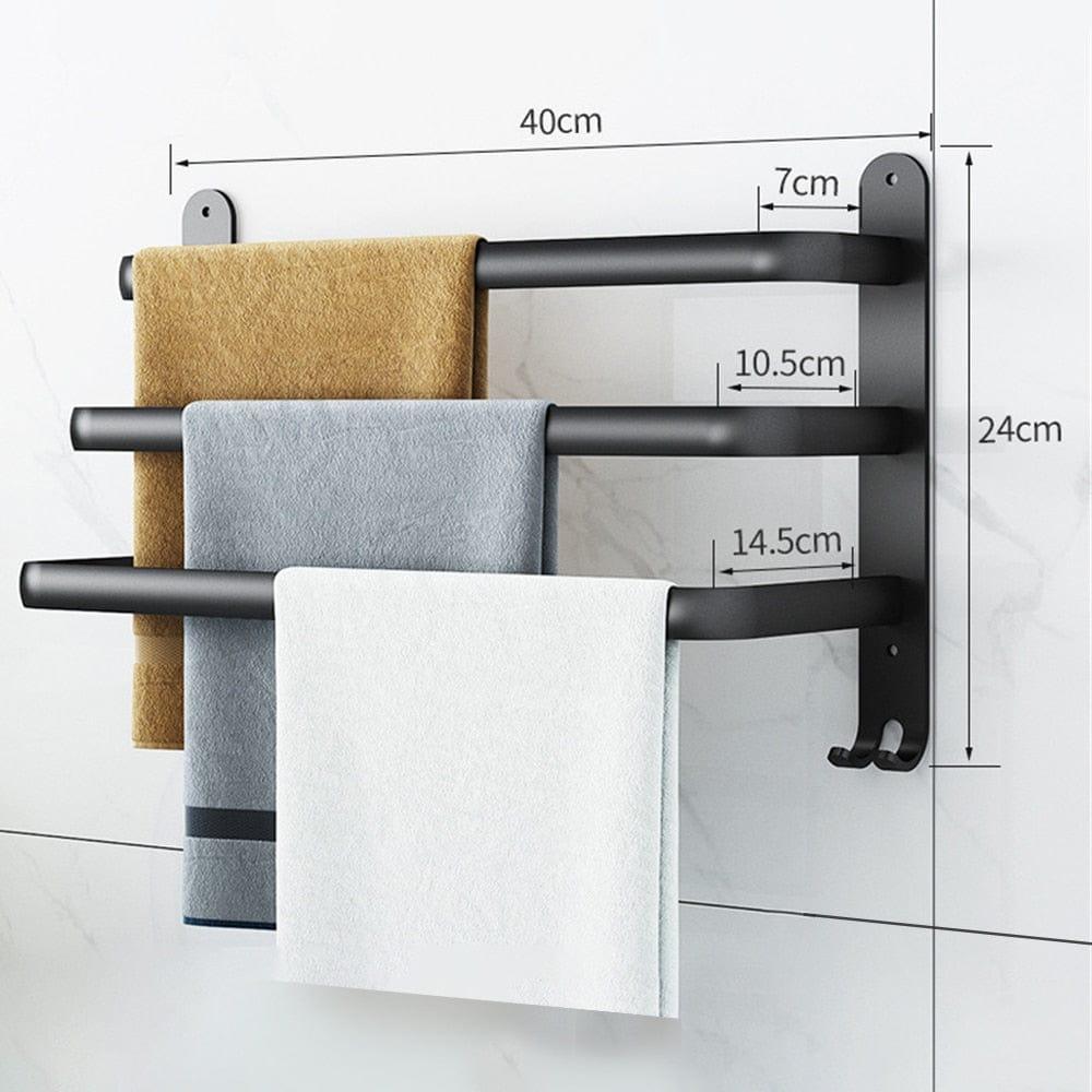 Shop 0 Three 40cm Ares Bathroom Towel Rack Mademoiselle Home Decor