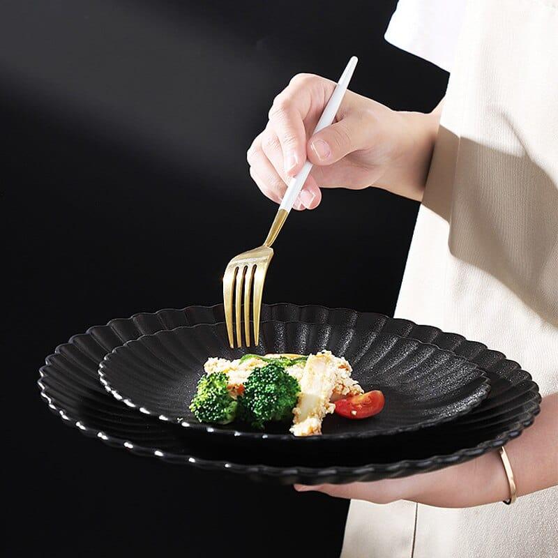 Shop 0 Retro black ceramic plate serving tray decorative kitchen porcelain dinner sets sushi salad dessert plate christmas cake plates Mademoiselle Home Decor