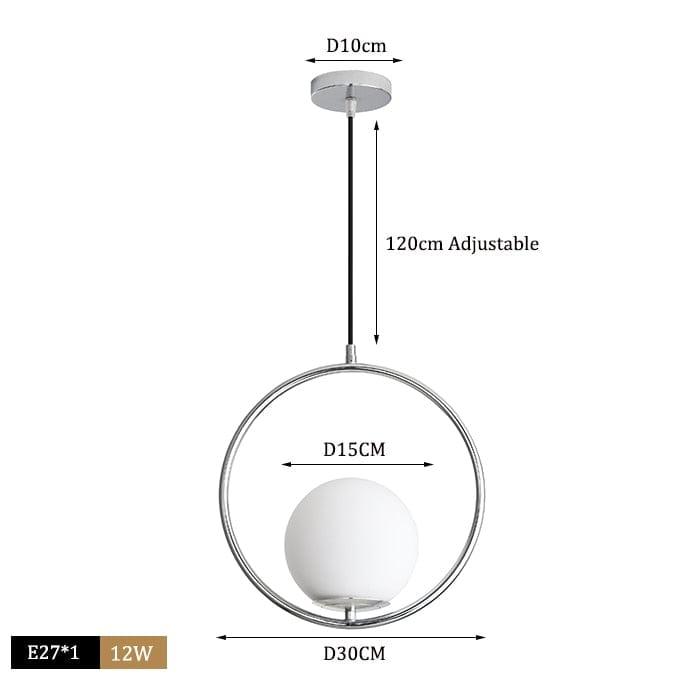 Shop 0 A chrome 15cm ball / Cold White Glass Lampshade Pendant Lights Kitchen Island Dining Room Bedside Hanging Lamps For Ceiling Brass Modern Suspension Chandelier Mademoiselle Home Decor