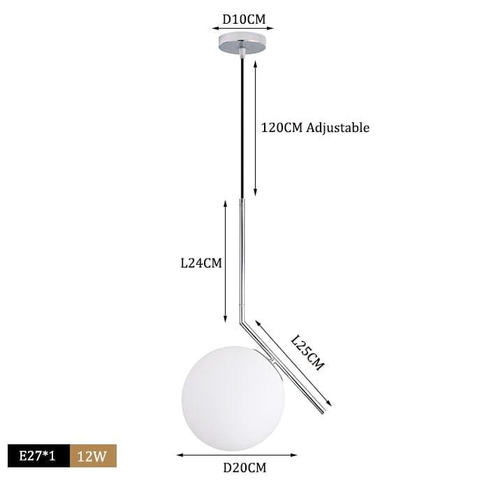 Shop 0 E chrome 20cm ball / Cold White Glass Lampshade Pendant Lights Kitchen Island Dining Room Bedside Hanging Lamps For Ceiling Brass Modern Suspension Chandelier Mademoiselle Home Decor
