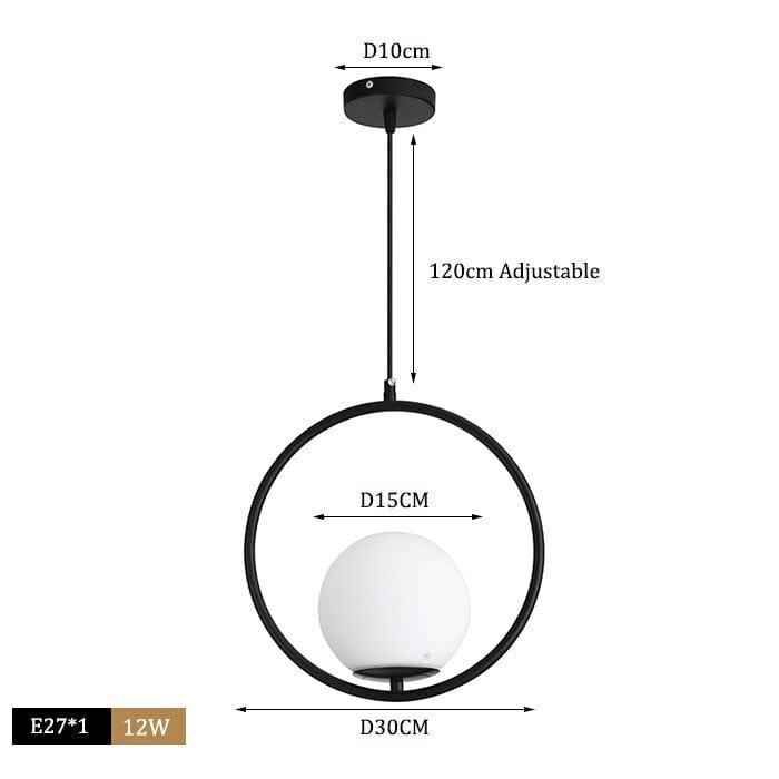 Shop 0 A black 15cm ball / Cold White Glass Lampshade Pendant Lights Kitchen Island Dining Room Bedside Hanging Lamps For Ceiling Brass Modern Suspension Chandelier Mademoiselle Home Decor