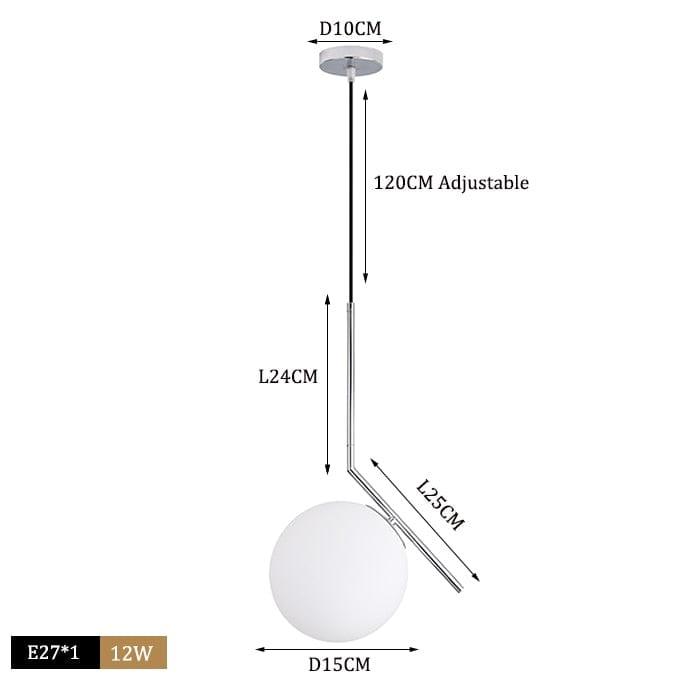 Shop 0 D chrome 15cm ball / Cold White Glass Lampshade Pendant Lights Kitchen Island Dining Room Bedside Hanging Lamps For Ceiling Brass Modern Suspension Chandelier Mademoiselle Home Decor