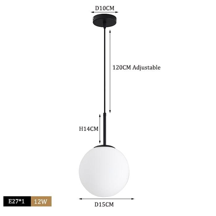 Shop 0 C black 15cm ball / Cold White Glass Lampshade Pendant Lights Kitchen Island Dining Room Bedside Hanging Lamps For Ceiling Brass Modern Suspension Chandelier Mademoiselle Home Decor
