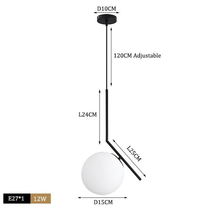 Shop 0 D black 15cm ball / Cold White Glass Lampshade Pendant Lights Kitchen Island Dining Room Bedside Hanging Lamps For Ceiling Brass Modern Suspension Chandelier Mademoiselle Home Decor