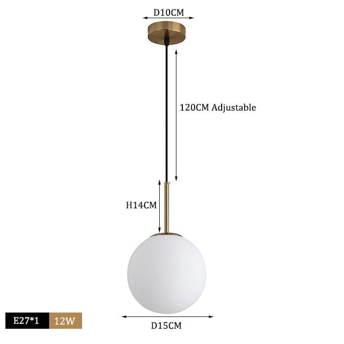 Shop 0 C brass 15cm ball / Cold White Glass Lampshade Pendant Lights Kitchen Island Dining Room Bedside Hanging Lamps For Ceiling Brass Modern Suspension Chandelier Mademoiselle Home Decor