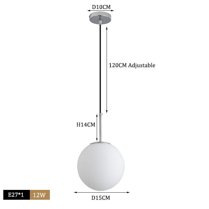 Shop 0 C chrome 15cm ball / Cold White Glass Lampshade Pendant Lights Kitchen Island Dining Room Bedside Hanging Lamps For Ceiling Brass Modern Suspension Chandelier Mademoiselle Home Decor