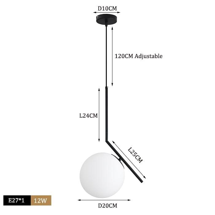 Shop 0 E black 20cm ball / Cold White Glass Lampshade Pendant Lights Kitchen Island Dining Room Bedside Hanging Lamps For Ceiling Brass Modern Suspension Chandelier Mademoiselle Home Decor