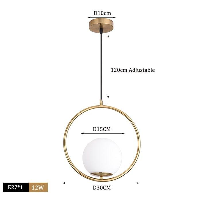 Shop 0 A brass 15cm ball / Cold White Glass Lampshade Pendant Lights Kitchen Island Dining Room Bedside Hanging Lamps For Ceiling Brass Modern Suspension Chandelier Mademoiselle Home Decor