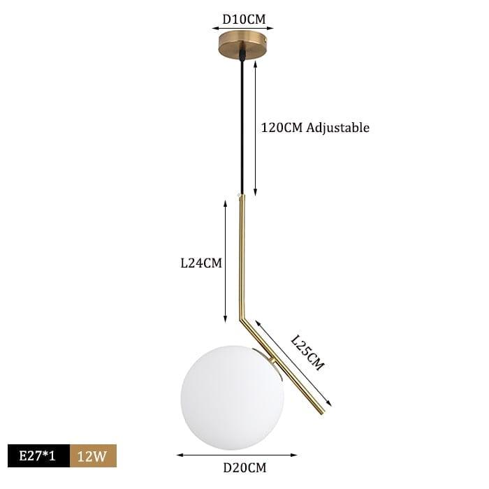 Shop 0 E brass 20cm ball / Cold White Glass Lampshade Pendant Lights Kitchen Island Dining Room Bedside Hanging Lamps For Ceiling Brass Modern Suspension Chandelier Mademoiselle Home Decor