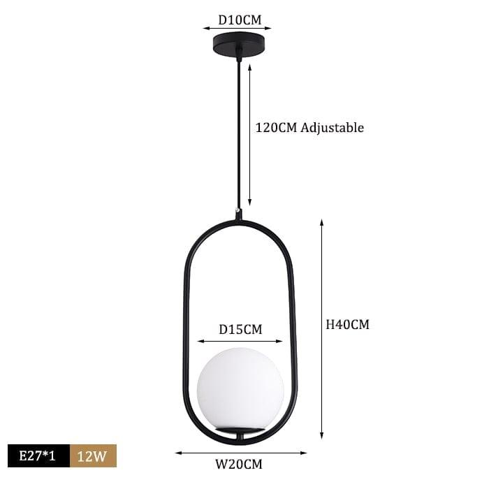 Shop 0 B black 15cm ball / Cold White Glass Lampshade Pendant Lights Kitchen Island Dining Room Bedside Hanging Lamps For Ceiling Brass Modern Suspension Chandelier Mademoiselle Home Decor