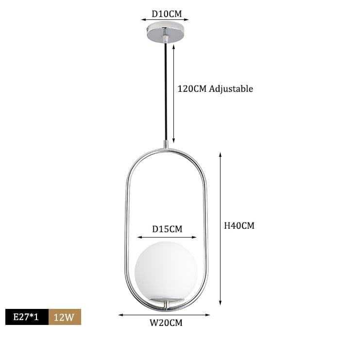 Shop 0 B chrome 15cm ball / Cold White Glass Lampshade Pendant Lights Kitchen Island Dining Room Bedside Hanging Lamps For Ceiling Brass Modern Suspension Chandelier Mademoiselle Home Decor