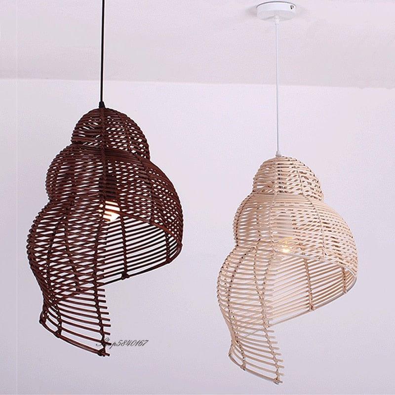 Shop 0 Pastoral Style Conch Rattan Lamp Vintage Pendant Lights Dining Room Decor Lighting Fixtures Cafe Restaurant Suspension Luminaire Mademoiselle Home Decor