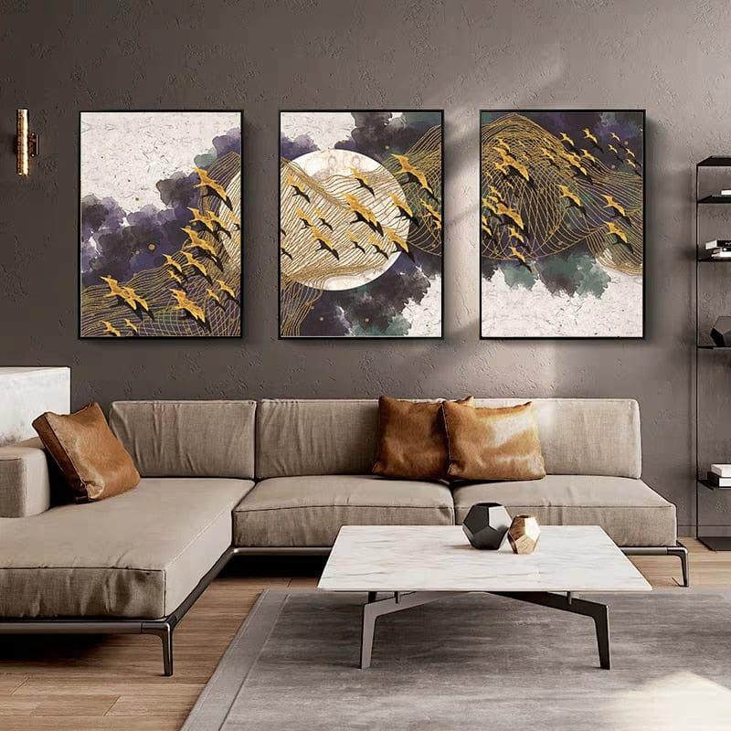 Shop 0 Nordic Scenery Painting Abstract Canvas Painting Home Decor Brid Moon Net Picture Art Print Living Room Wall Decor Home Poster Mademoiselle Home Decor