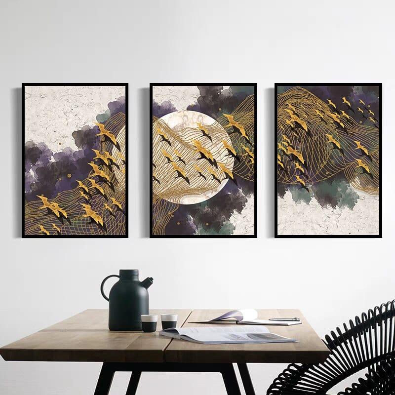 Shop 0 Nordic Scenery Painting Abstract Canvas Painting Home Decor Brid Moon Net Picture Art Print Living Room Wall Decor Home Poster Mademoiselle Home Decor