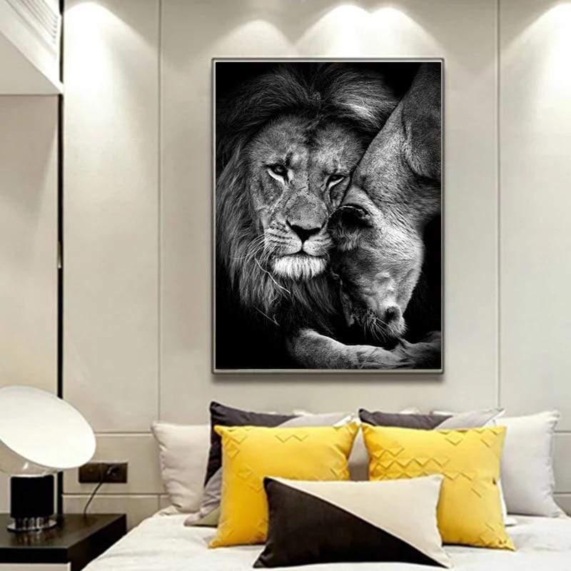 Shop 0 Black White Animals Art Lions Oil Painting Canvas Art Posters and Prints Wall Pictures for Living Room Home Wall Cuadros Decor Mademoiselle Home Decor