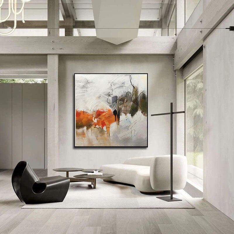 Shop 0 Handmade orange oil painting large modern oil painting hand-painted abstract painting living room wall decoration art picture Mademoiselle Home Decor