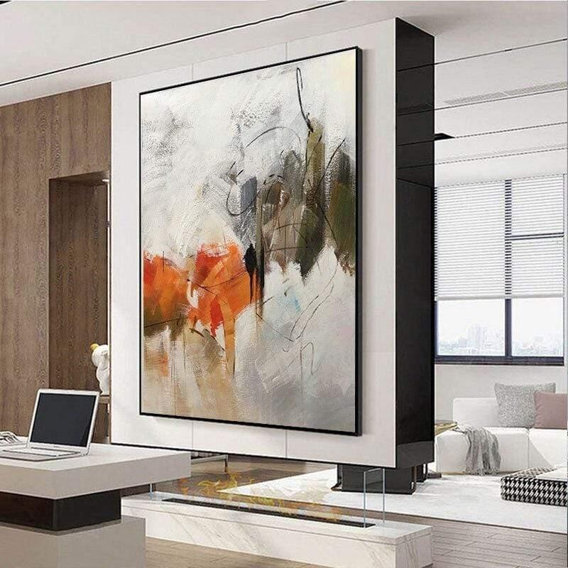 Shop 0 Handmade orange oil painting large modern oil painting hand-painted abstract painting living room wall decoration art picture Mademoiselle Home Decor