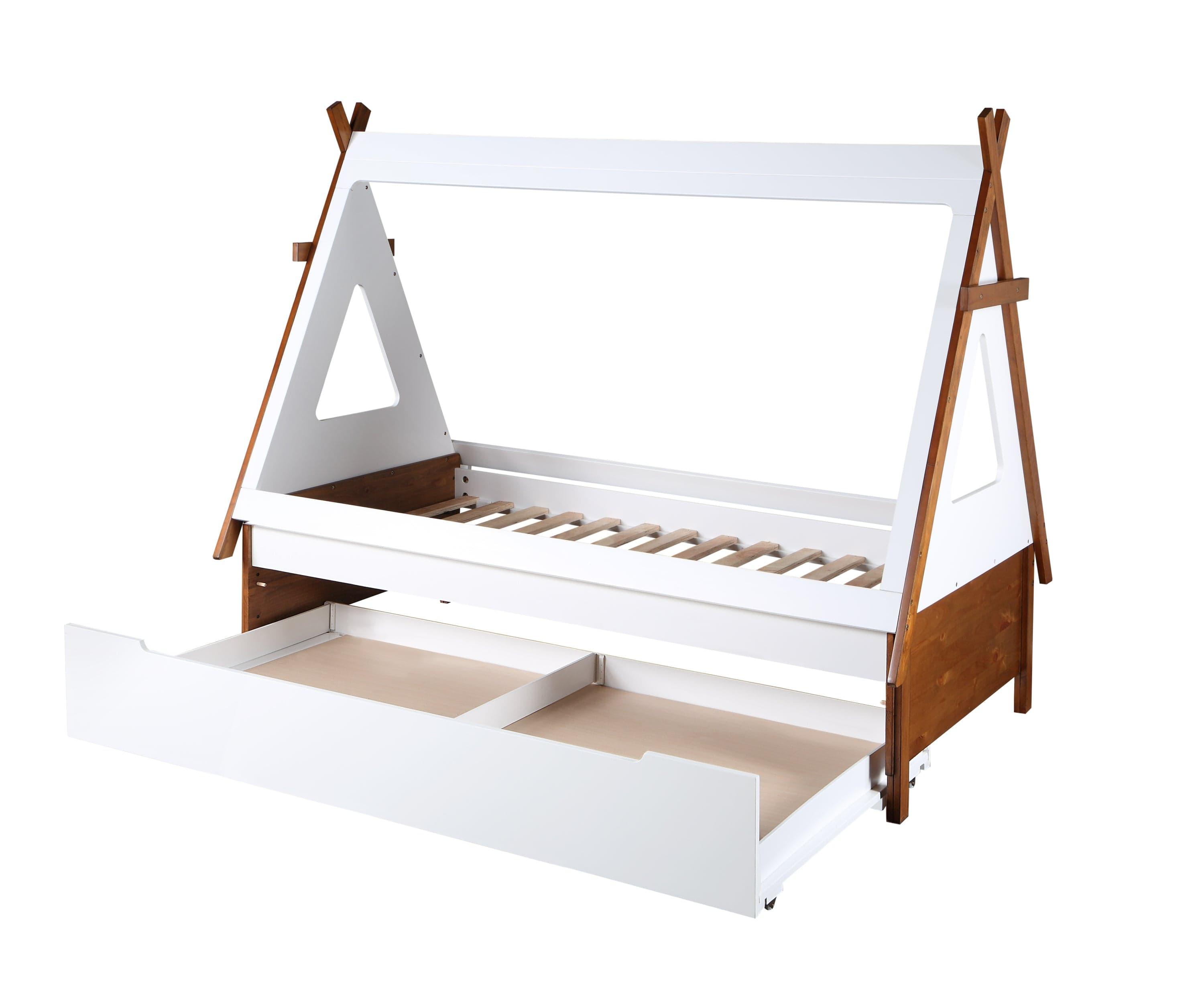 Shop ACME Loreen Twin Bed, Oak & White Finish BD01287T Mademoiselle Home Decor