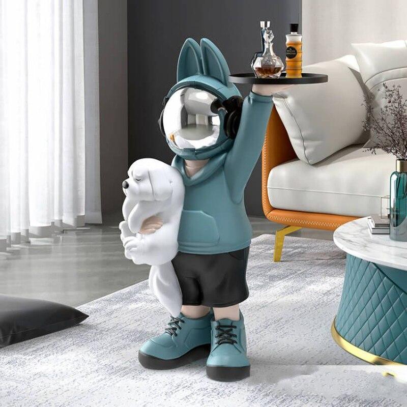 Shop 0 Blue 75CM Astronaut Figurine Cartoon Resin Art Statue Nordic Home Decor Sculpture Living Room Modern Home Decoration Handicraft Model Mademoiselle Home Decor