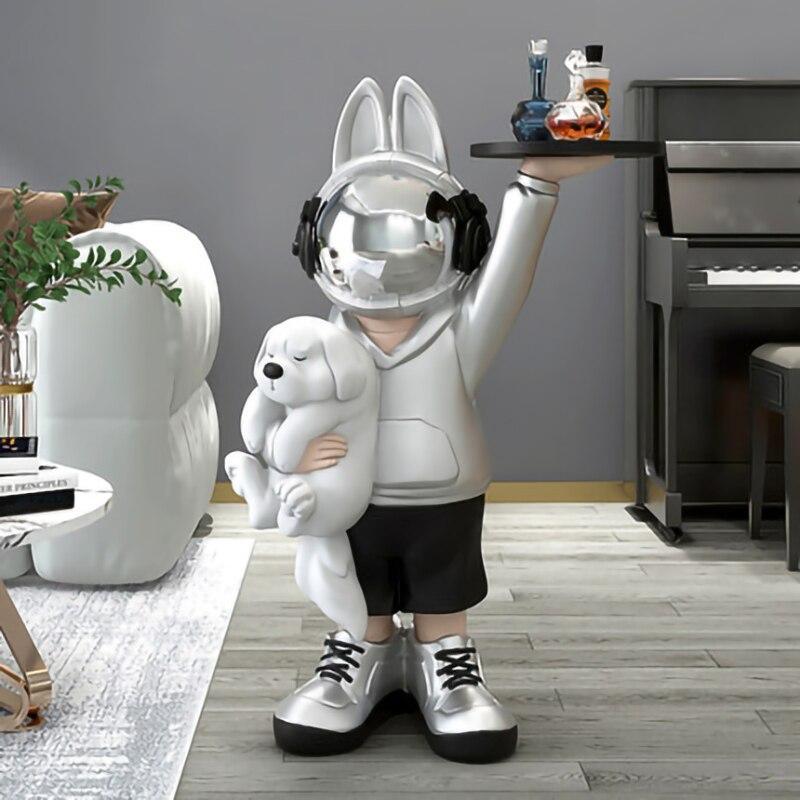 Shop 0 Silver 75CM Astronaut Figurine Cartoon Resin Art Statue Nordic Home Decor Sculpture Living Room Modern Home Decoration Handicraft Model Mademoiselle Home Decor