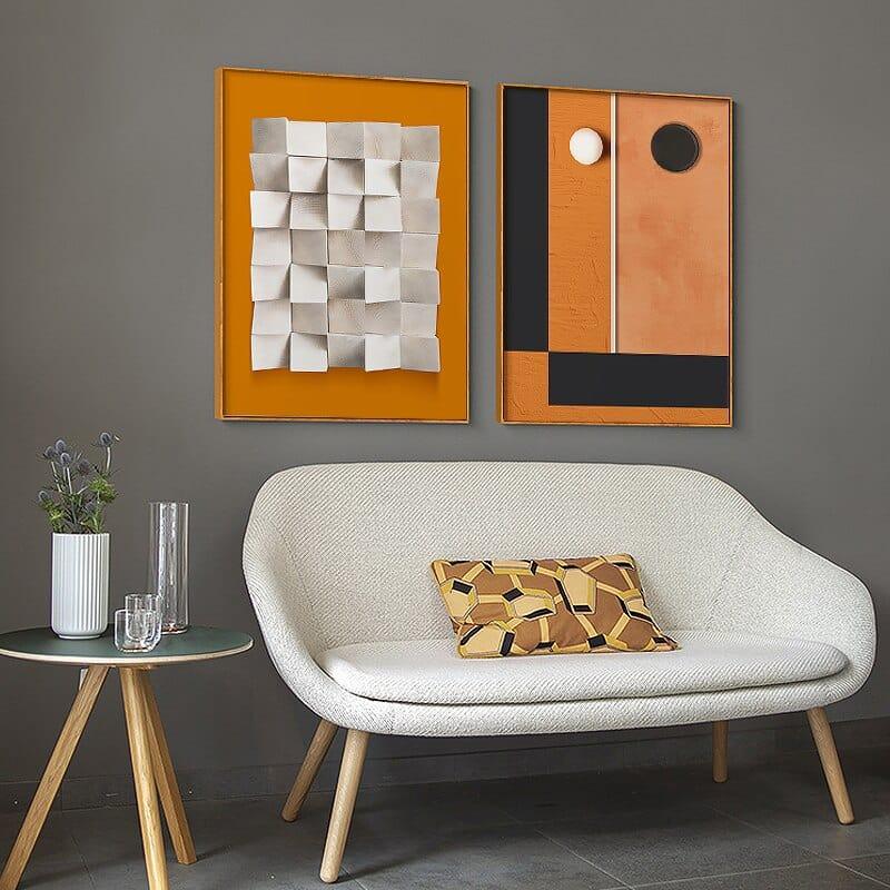 Shop 0 Abstract Orange geometric Canvas Painting for Living Room Bedroom Poster and Print Modern Luxury Wall Home Decoration Art Poster Mademoiselle Home Decor