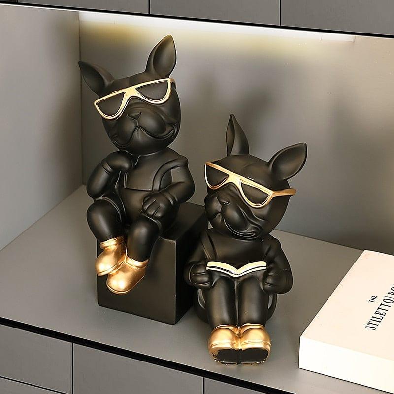 Shop 0 French Bulldog Statues Wine Holder Sculptures Nordic home decor Room House Decoration Desk Ornaments Resin Dog Butler Statue Mademoiselle Home Decor