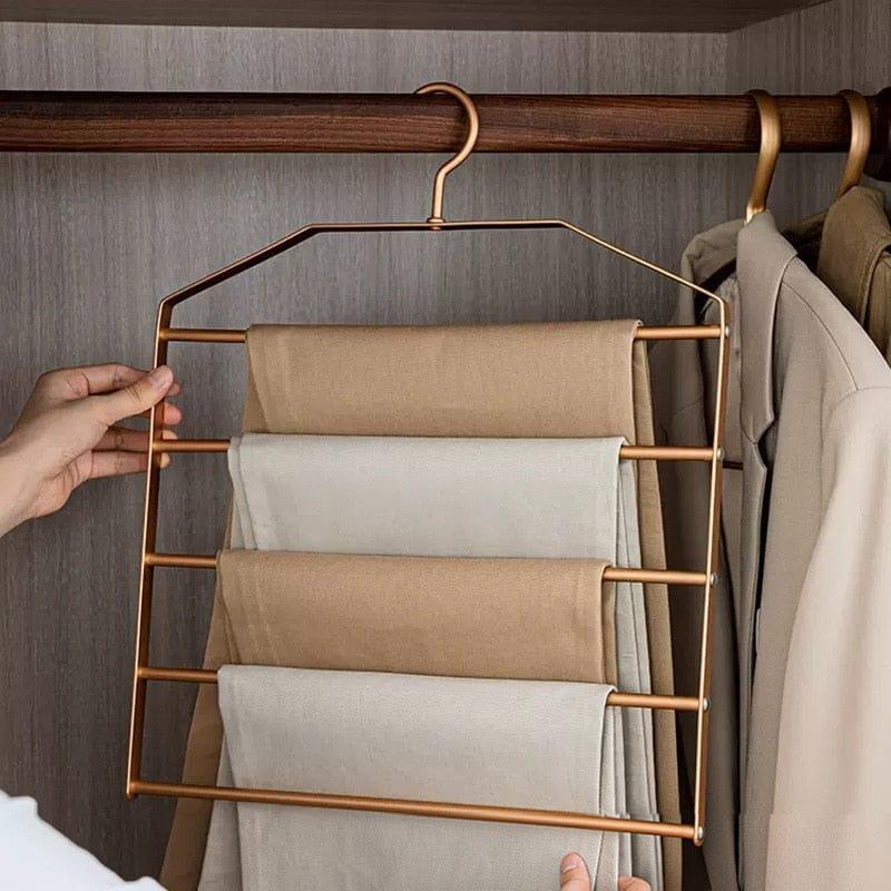 Shop 0 1pc 5 in 1 Pant Hanger for Clothes Hanging Rack Multi-Layer Shelves Closet Storage Organizer Aluminum Alloy Trouser Towel Hanger Mademoiselle Home Decor