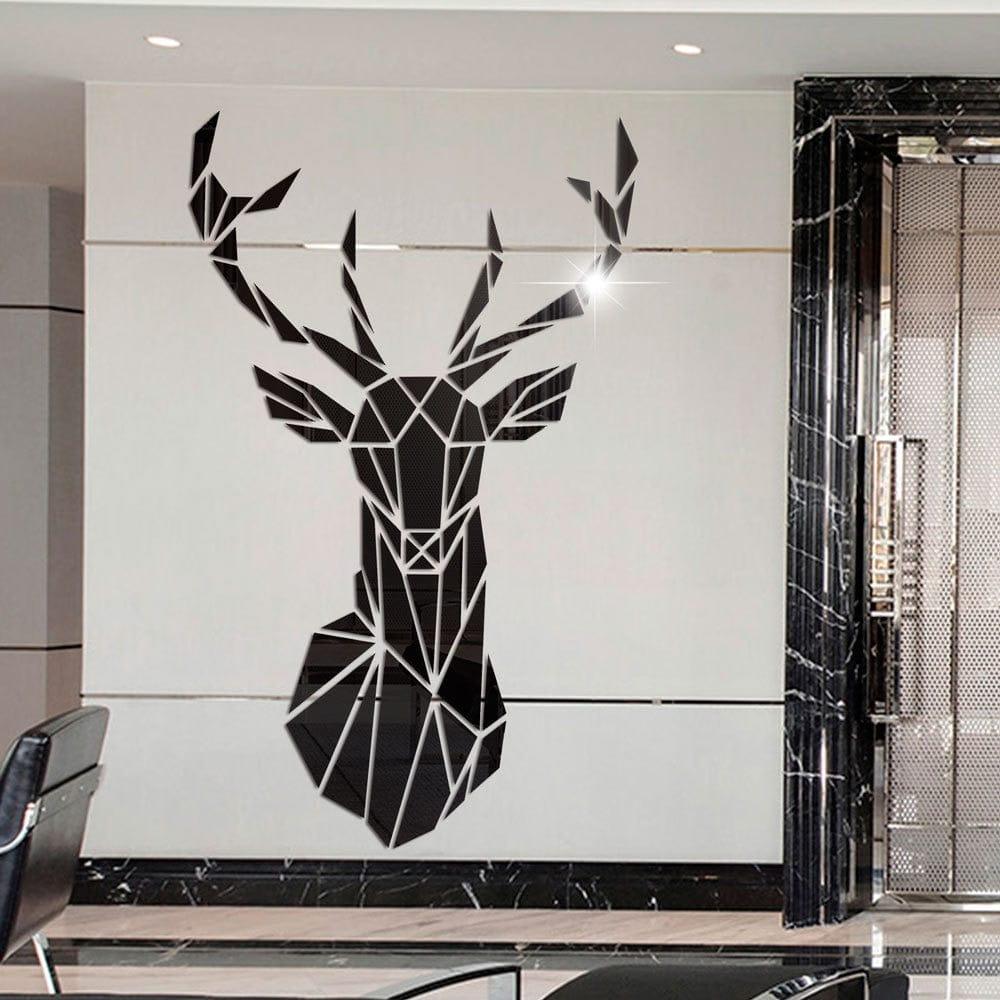 Shop 0 3D Deer Head Mirror Wall Sticker DIY Multiple Sizes Acrylic Mirror Stickers Mural Living Room Bedroom Kids Home Decoration Mademoiselle Home Decor