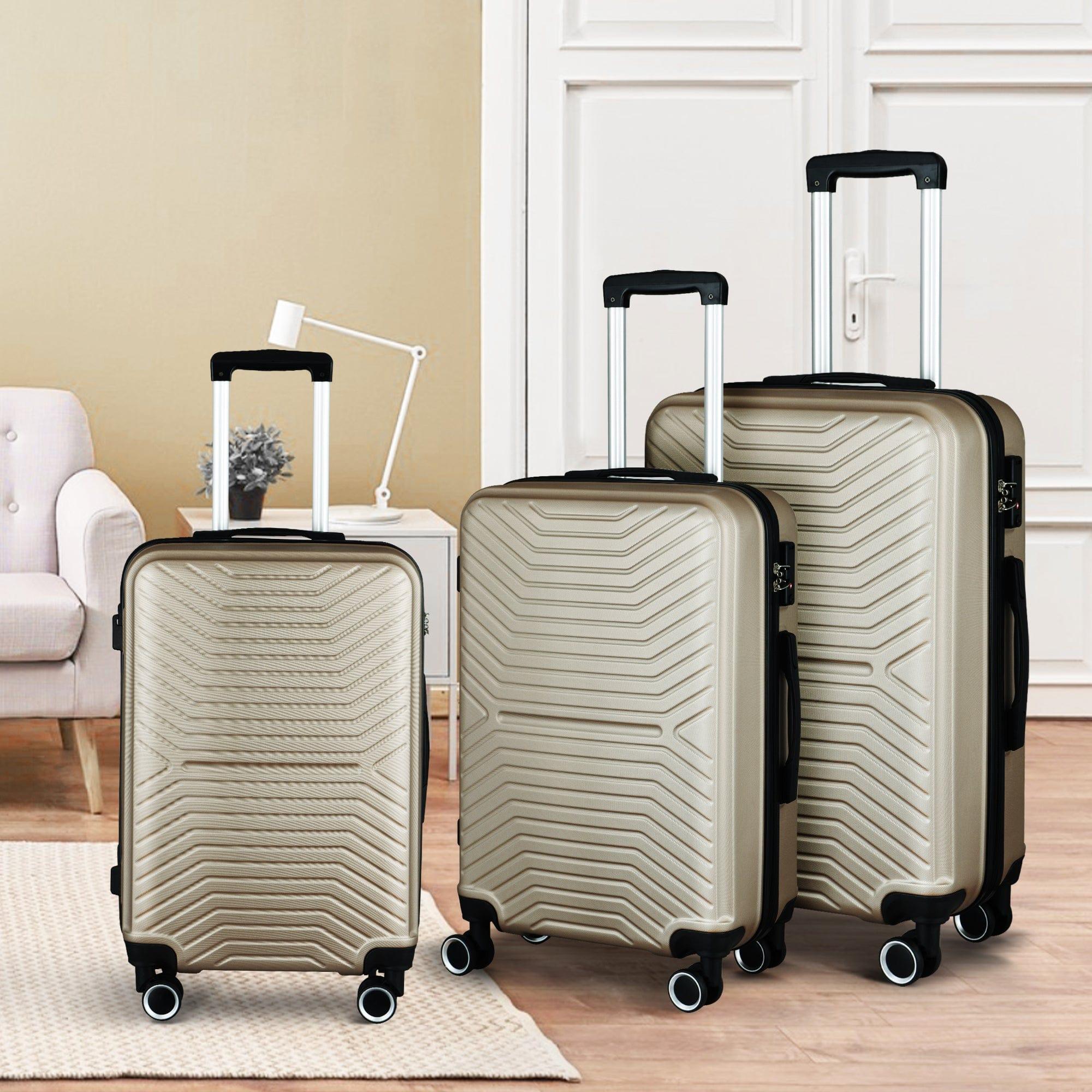 Shop Atacama Champagne Expandable Luggage Set Mademoiselle Home Decor