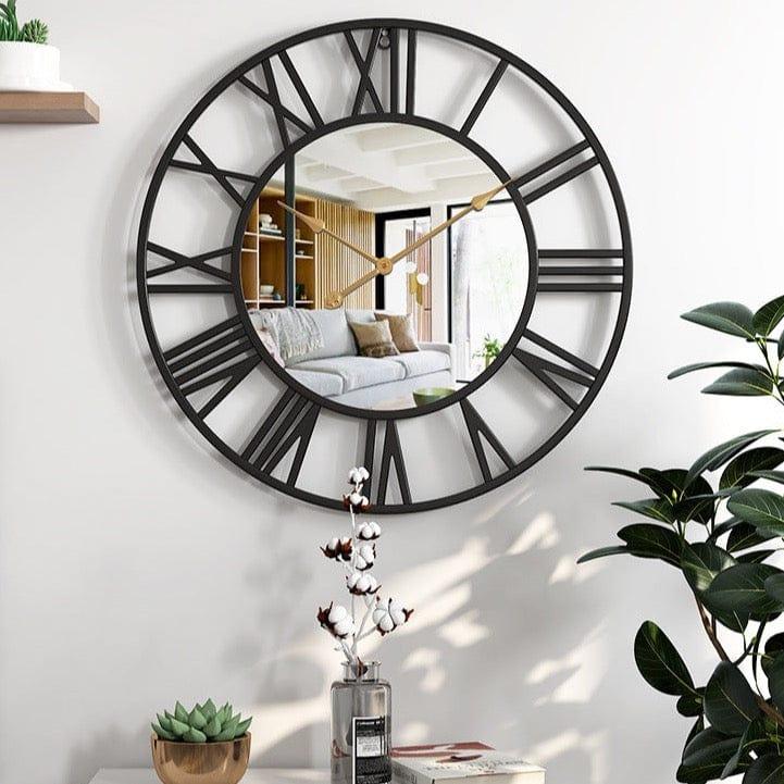 Shop 0 Round Wall Clock Metal 15mm Large Golden Silent Wall Clock Modern Design Mirror Clocks Living Room Home Decoration Battery A Mademoiselle Home Decor