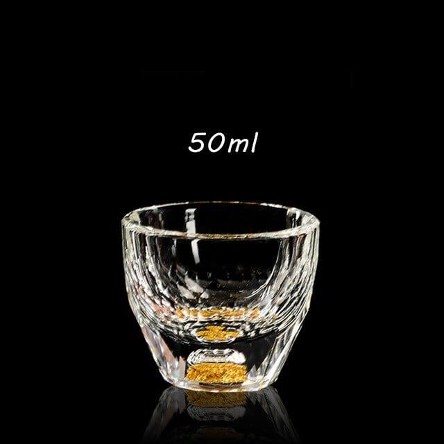 Shop 0 50ml E / China Shot Glass Crystal Gold Foil Crystal Shot Glasses For Wine Set Double Glass Wine Cup For Home Bar Cups Sake Shochu Glass Mademoiselle Home Decor