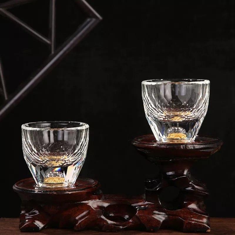 Shop 0 Shot Glass Crystal Gold Foil Crystal Shot Glasses For Wine Set Double Glass Wine Cup For Home Bar Cups Sake Shochu Glass Mademoiselle Home Decor