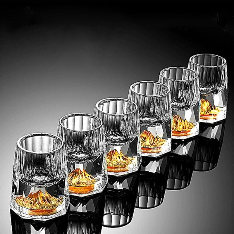Shop 0 Shot Glass Crystal Gold Foil Crystal Shot Glasses For Wine Set Double Glass Wine Cup For Home Bar Cups Sake Shochu Glass Mademoiselle Home Decor
