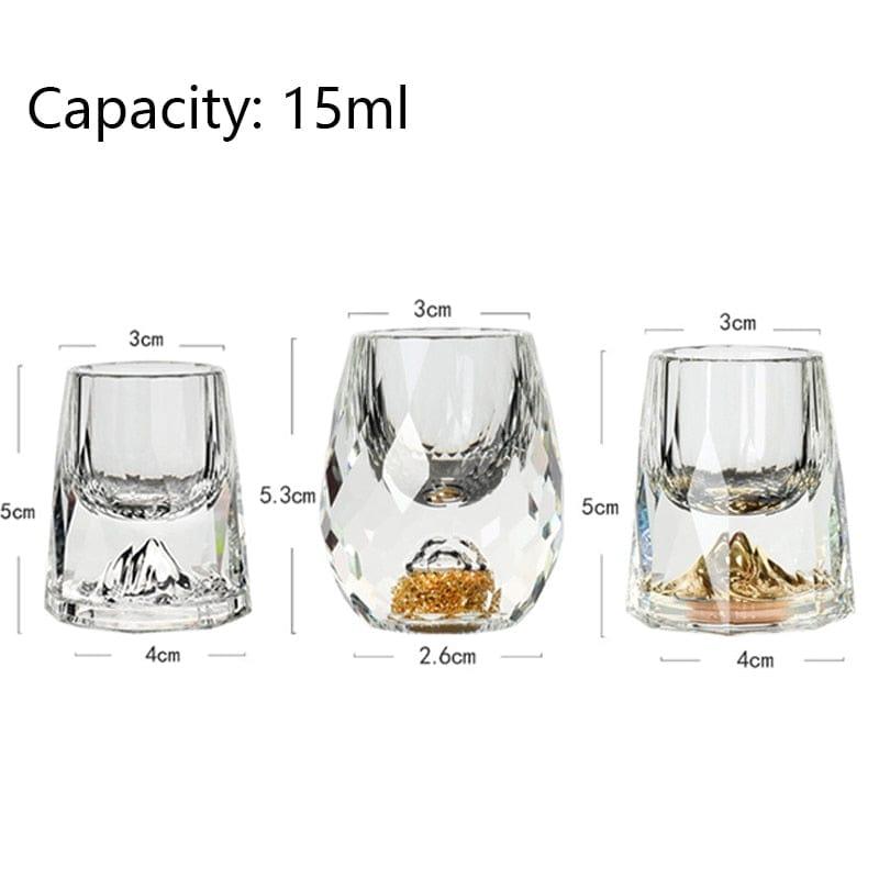 Shop 0 Shot Glass Crystal Gold Foil Crystal Shot Glasses For Wine Set Double Glass Wine Cup For Home Bar Cups Sake Shochu Glass Mademoiselle Home Decor