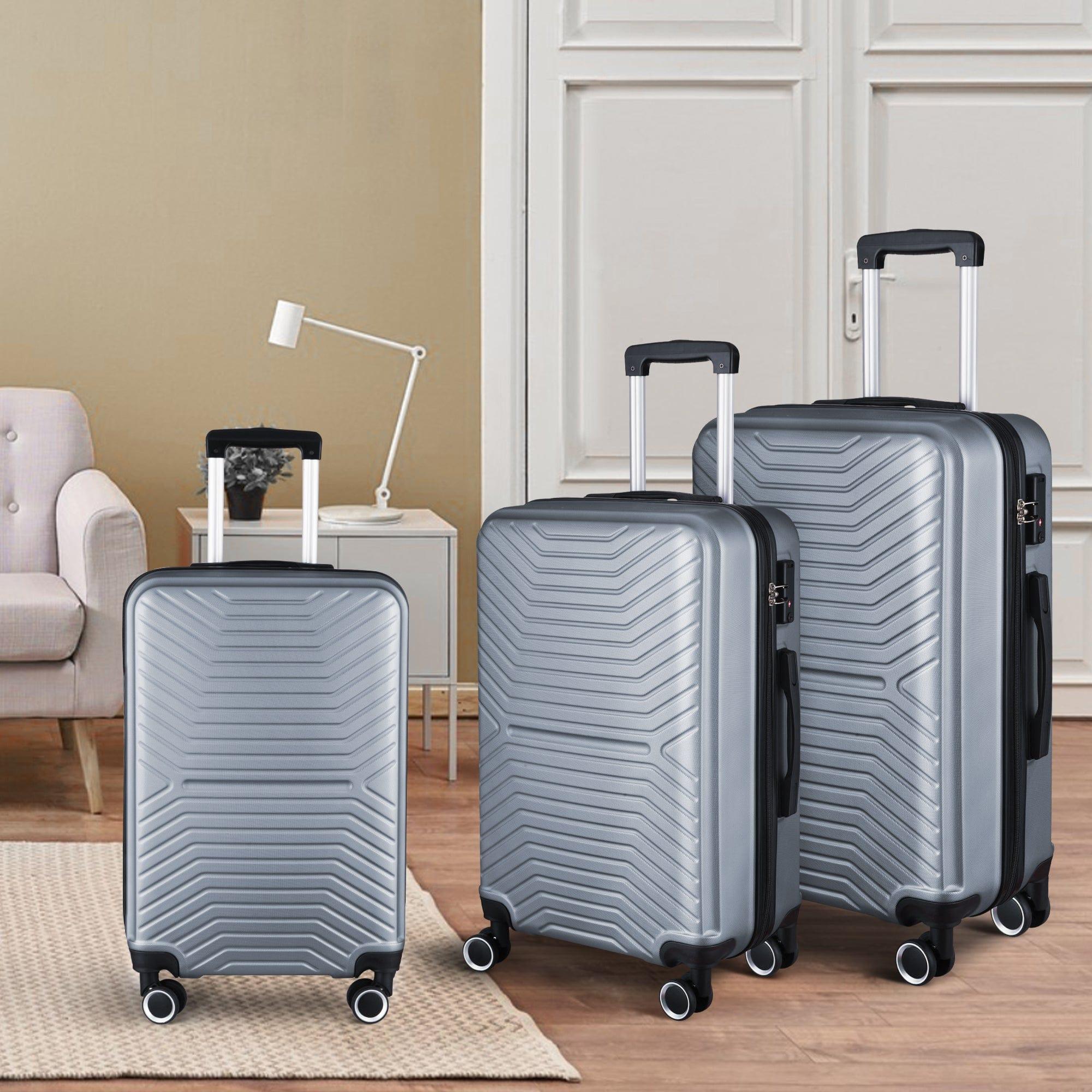 Shop Atacama Siver Expandable Luggage Set Mademoiselle Home Decor