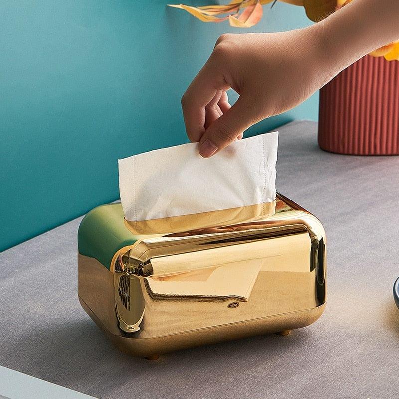 Shop 0 Luxury Golden Tissue Boxes Storage Napkin Holder Kitchen Tissue box Paper Case Organizer Ornament Craft Desktop Tissue Holder Mademoiselle Home Decor