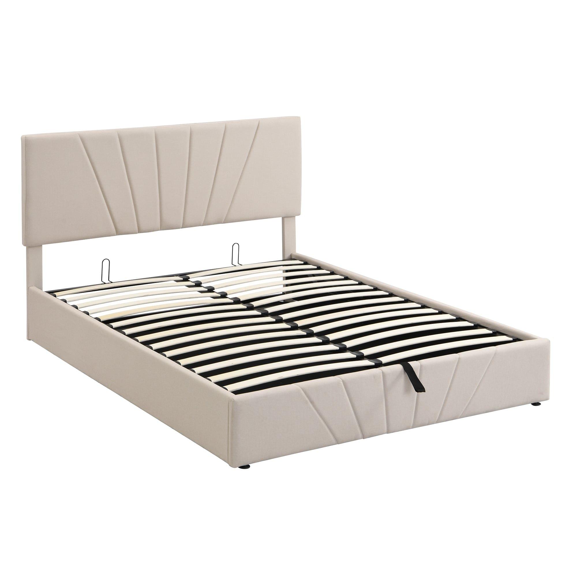 Shop Atacama Upholstered Platform bed with Under Storage - Queen Mademoiselle Home Decor