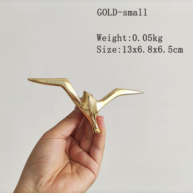 Shop 0 gold-small American Luxury Pure Copper Creative Bird Seagull pigeon Hanging Wall Decoration Retro Industrial Ornament Living Room Sea Gull Mademoiselle Home Decor