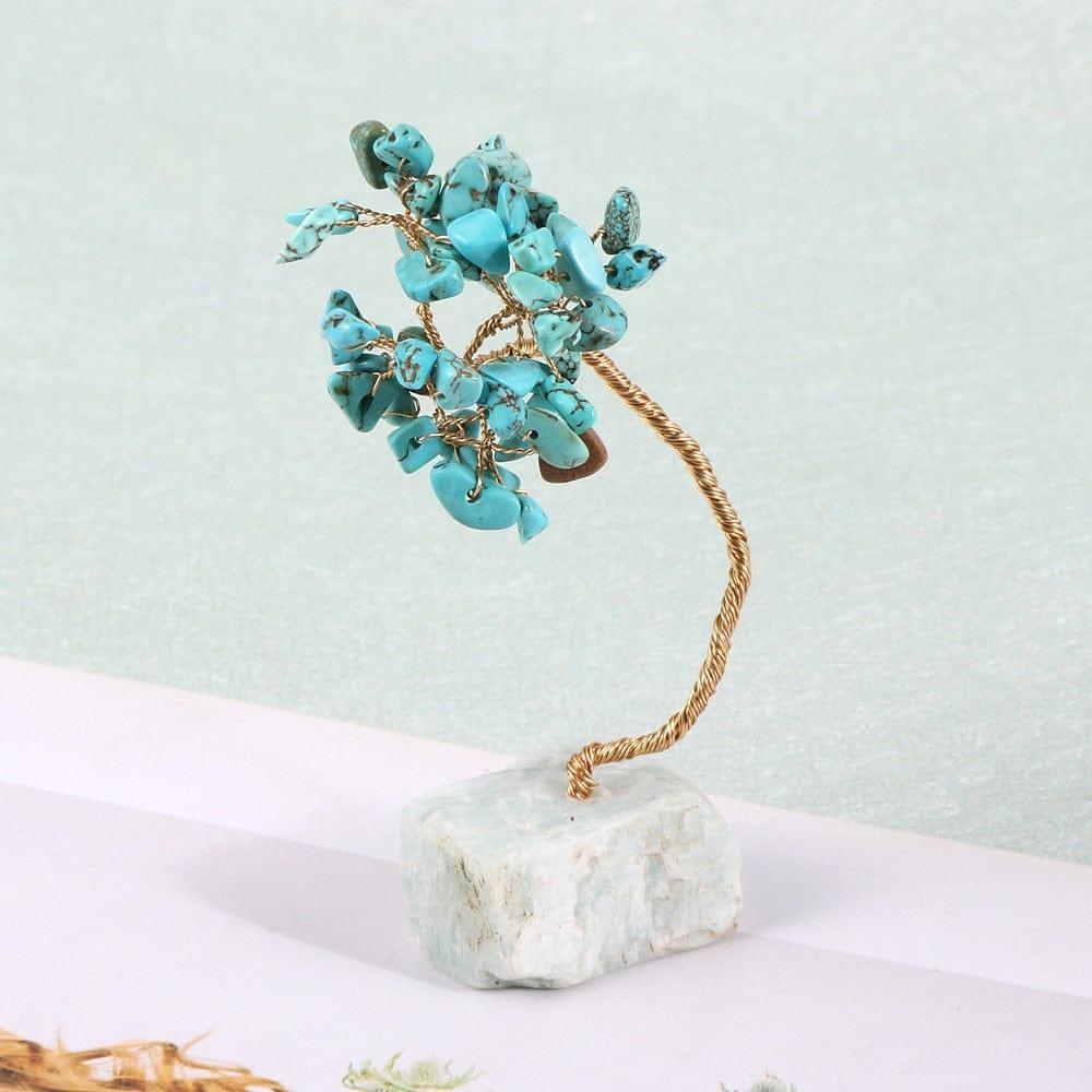 Shop 0 Turquoises Mini Natural Crystal Quartz Tree of Life Copper Wire Amethysts Tiger Eye Chip Gravel Trees Reiki Healing Home Room Decoration Mademoiselle Home Decor