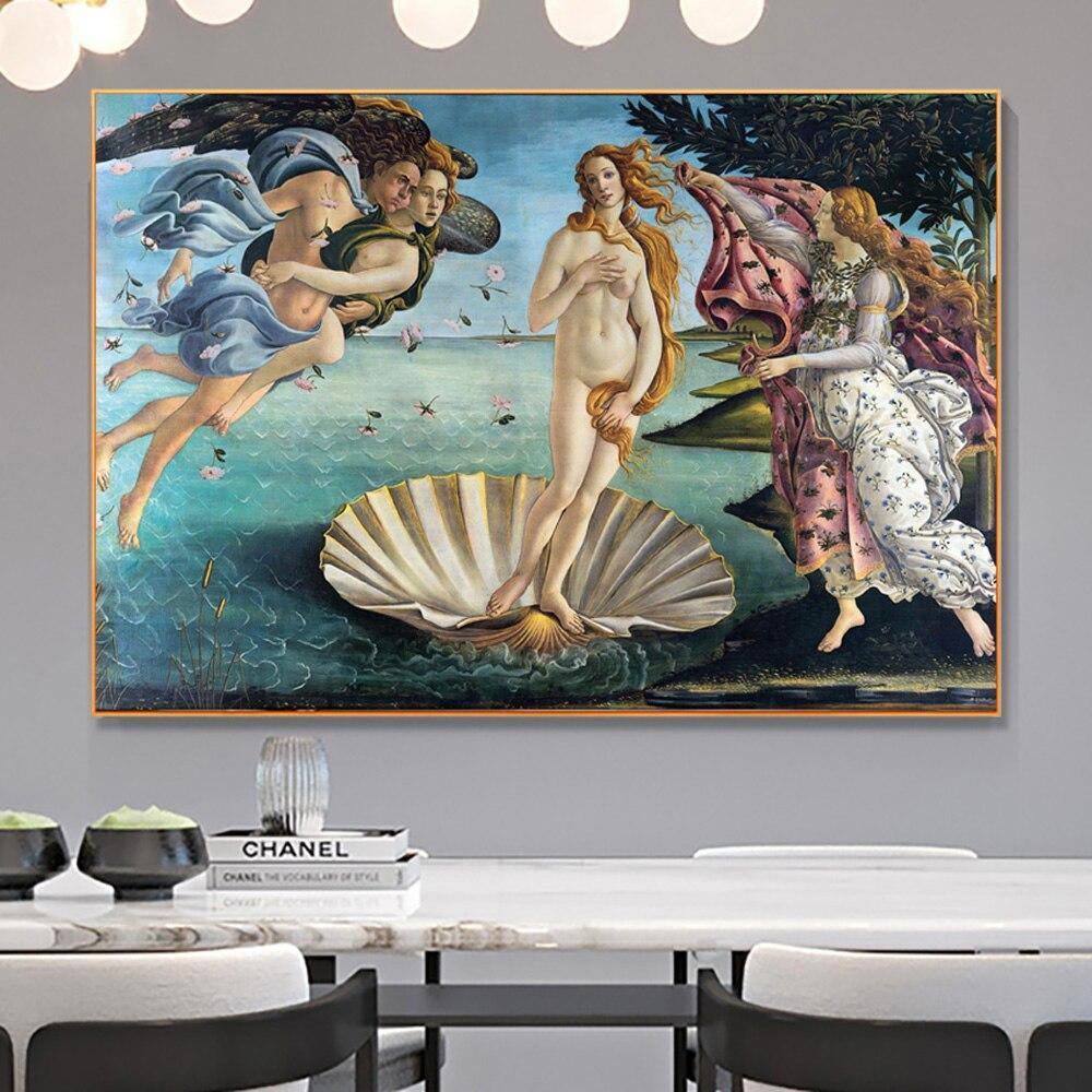 Shop 0 The Birth Of Venus Renaissance Famous Oil Painting On Canvas Botticelli Reproduction Art Print Classical Wall Picture Cuadros Mademoiselle Home Decor