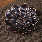 Shop 0 a-small Alloy Incense Burner Stick Holder Buddhism Lotus Line Incense Plate Sandalwood Coil Base Temples Yoga Studios Home Decoration Mademoiselle Home Decor