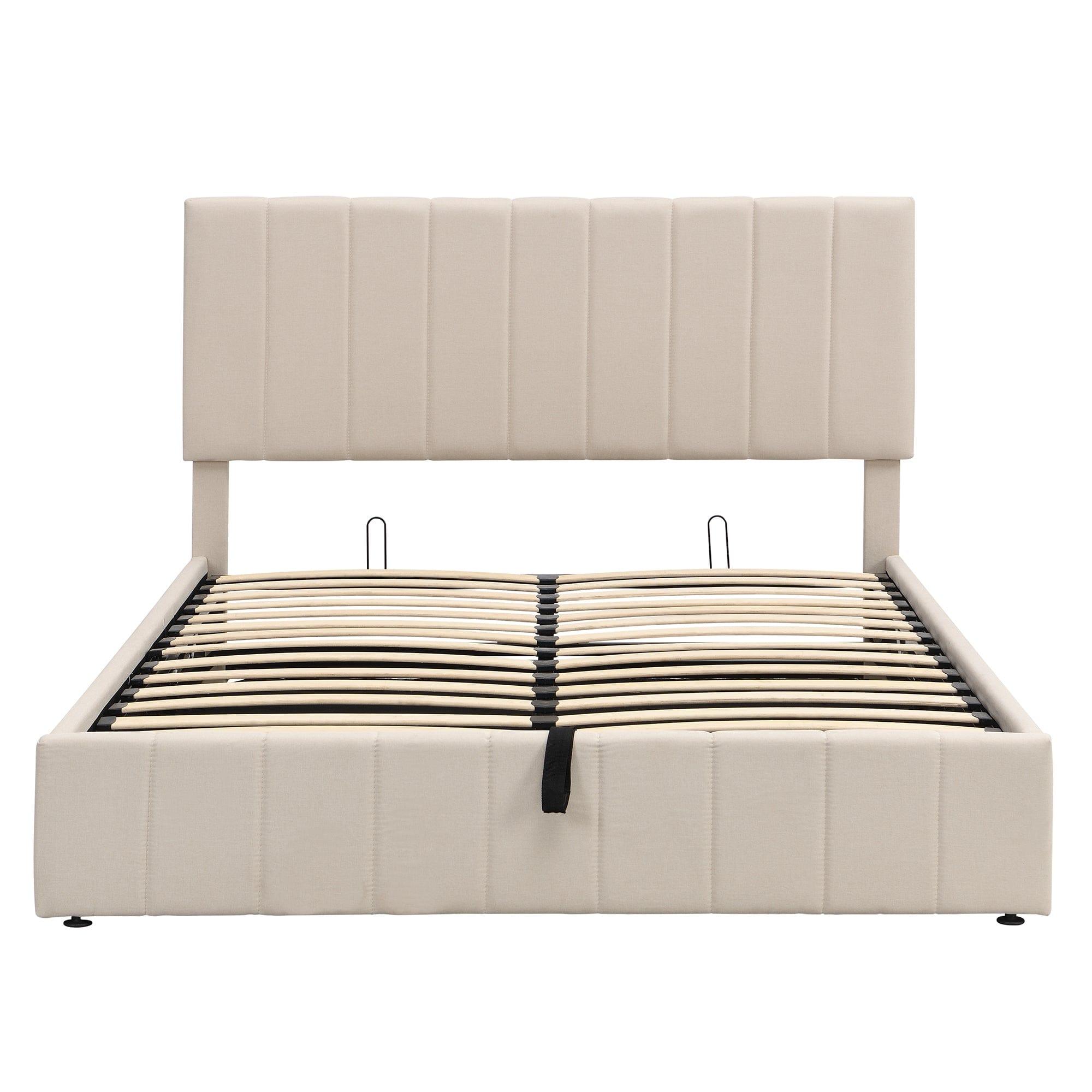 Shop Balmain Upholstered Platform Bed With Under Storage  - Queen Mademoiselle Home Decor