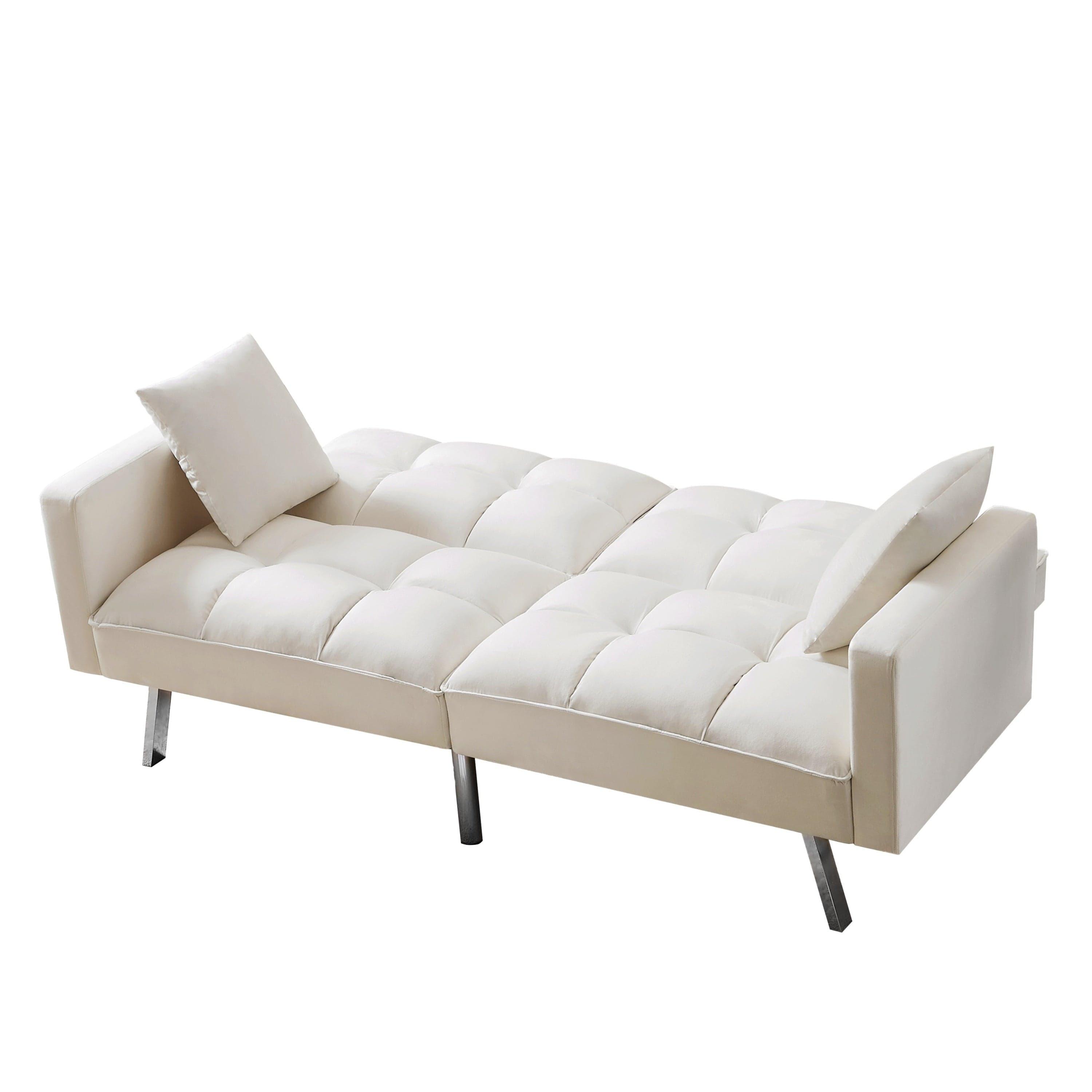 Shop Barcelona Beige Convertible Sofa Bed Mademoiselle Home Decor