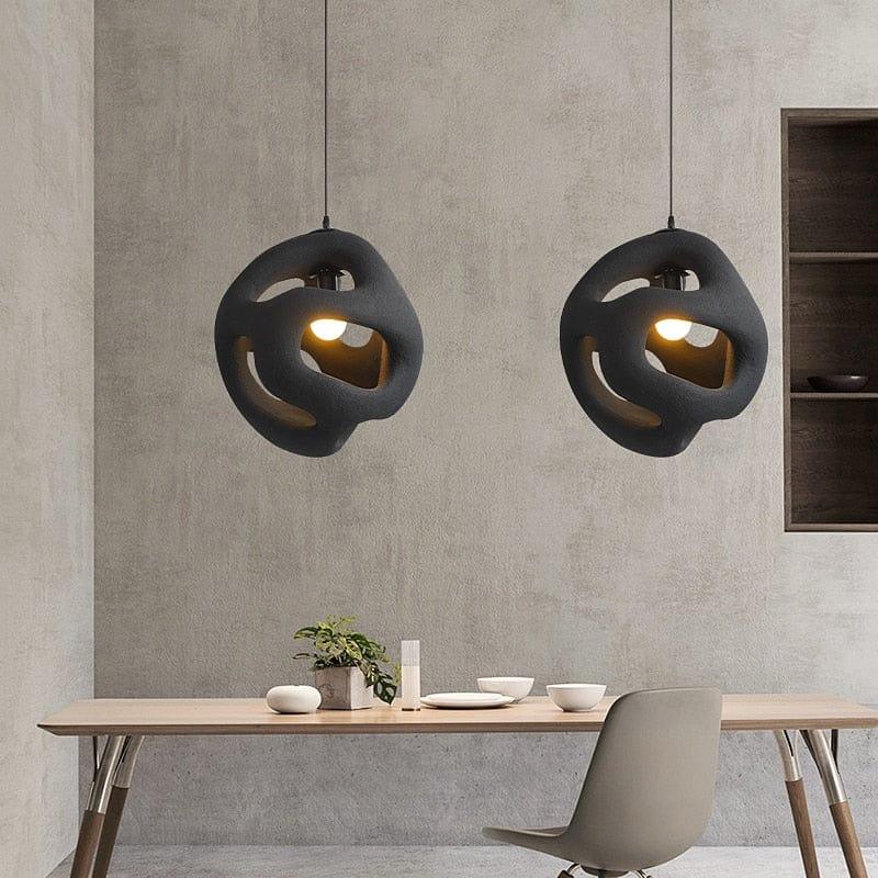 Shop 0 Nordic Handmade Wabi Sabi Restaurant LED Chandelier Japan Style Indoor Black Loft Hanging Light Kitchen Island Cafe Pendant Lamp Mademoiselle Home Decor