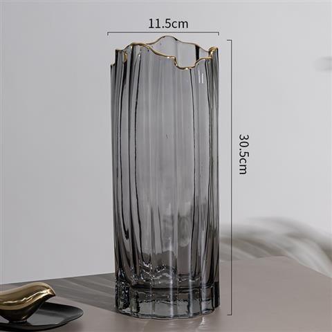 Shop 0 Gray B Modern Glass Vase Transparent Flower Vase Living Room Home Decoration Tabletop Vases Terrarium Decor Vase Minimalist Gifts Mademoiselle Home Decor