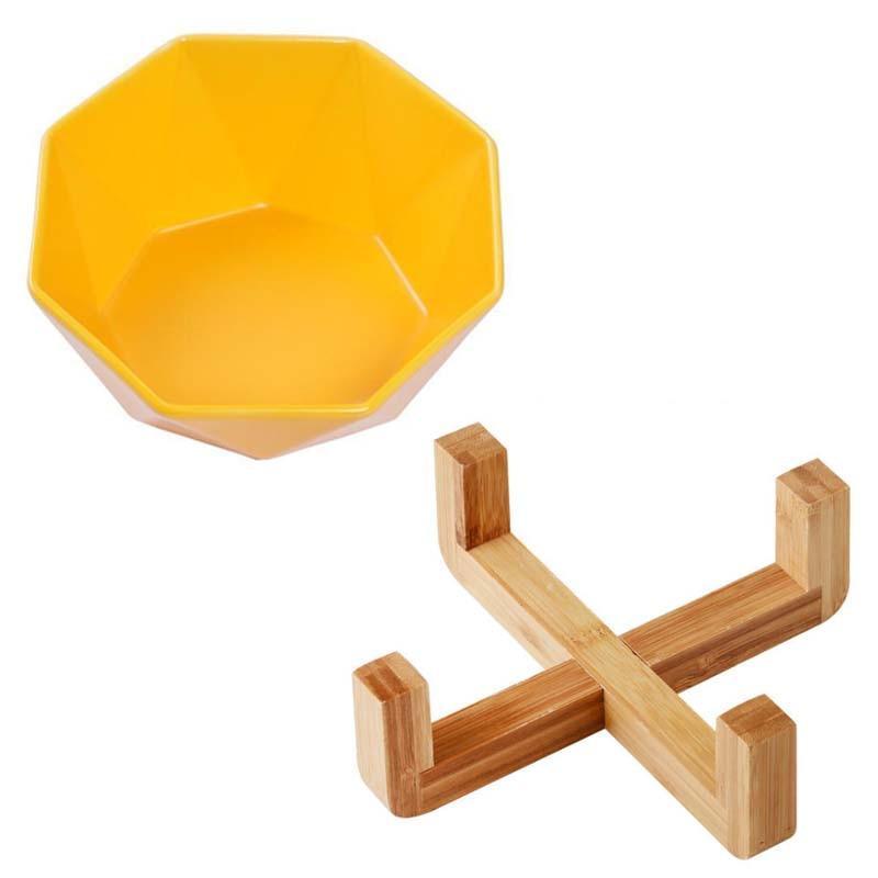 Shop 200003694 Yellow with stand Baset Pet Bowl Mademoiselle Home Decor
